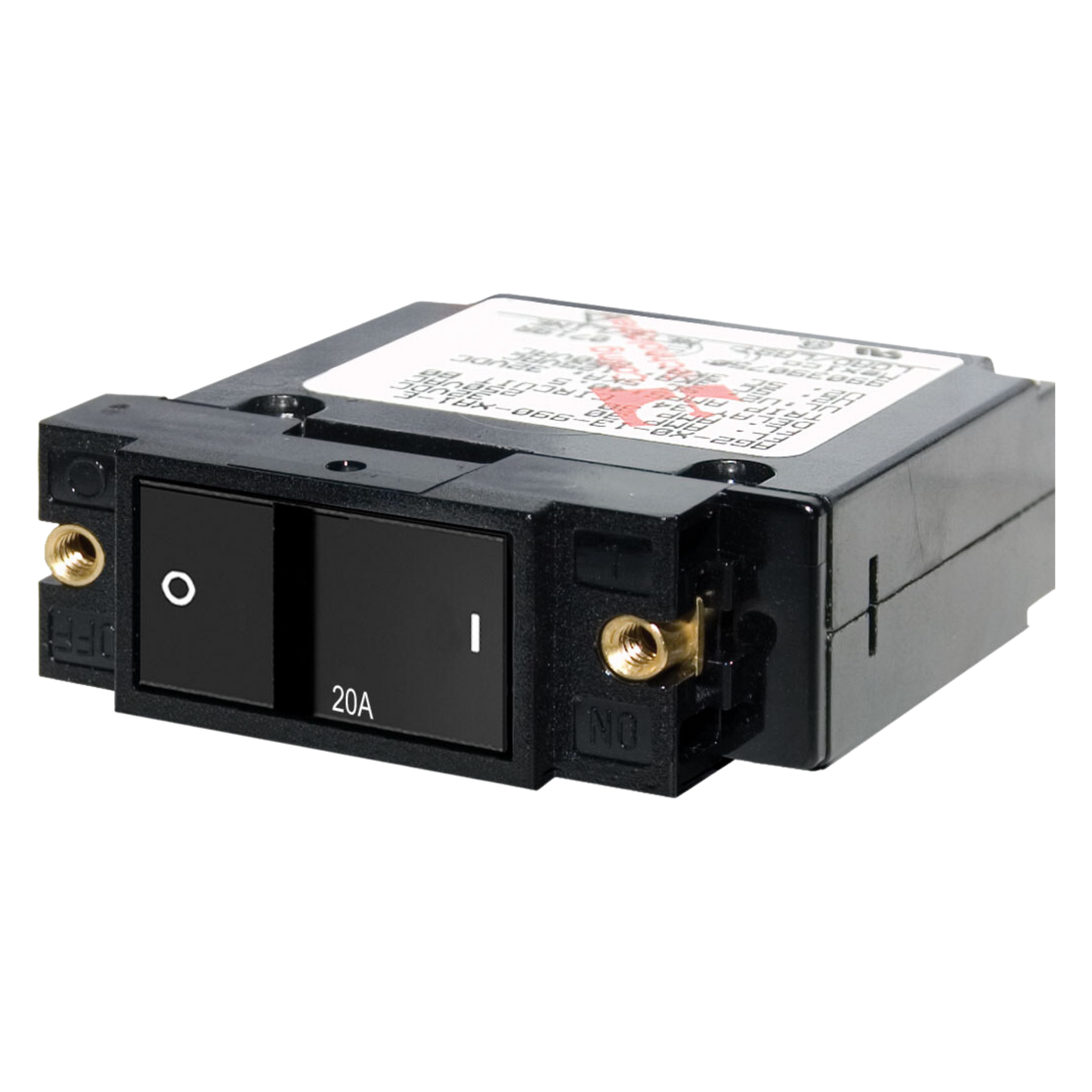 A-Series Flat Rocker Circuit Breaker - Single Pole - 20 Amp