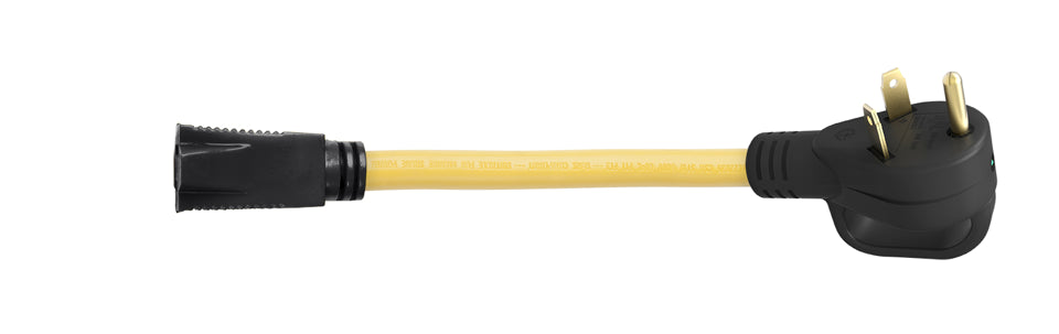Adapter Cord with Handle, 12” - 30A Male-15A Female