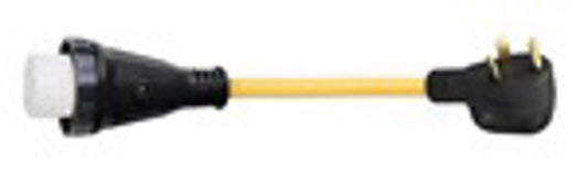 Detach Adapt Cord with Handle, 12” - 30A Male-50A Female