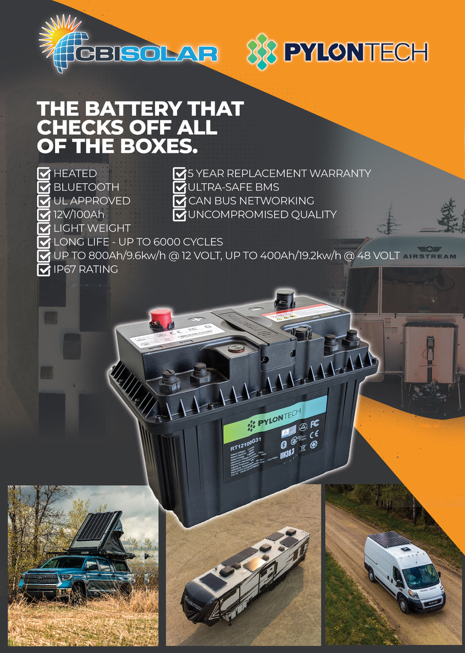 Pylontech 12V 100 Ah Battery, IP67, Heated, Bluetooth, UL,