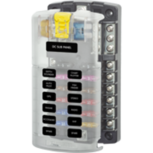 ST Blade Fuse Block - 12 Circuits with Negative Bus and Cover - Blue Sea