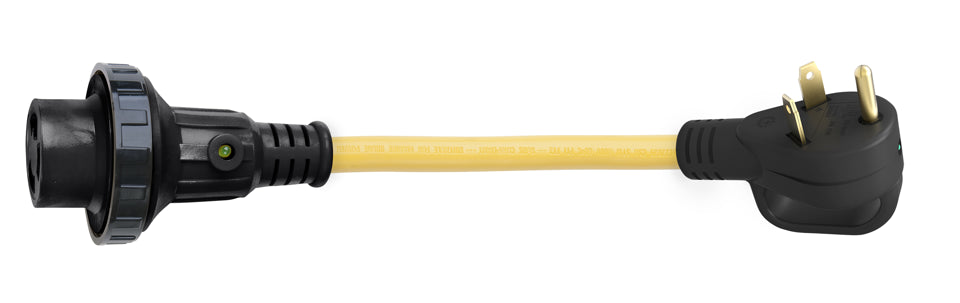 Detach Adapt Cord with Handle, 12” - 30A Male-30A Female