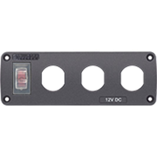 Water-Resistant Accessory Panel - 15A Circuit Breaker, 3x Blank Apertures - Blue Sea