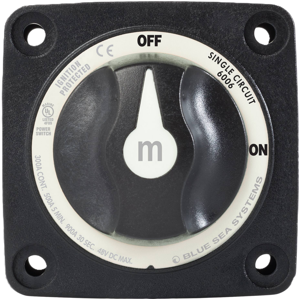 Mini On-Off Battery Switch Disconnect with Knob, M-Series - Black - Blue Sea
