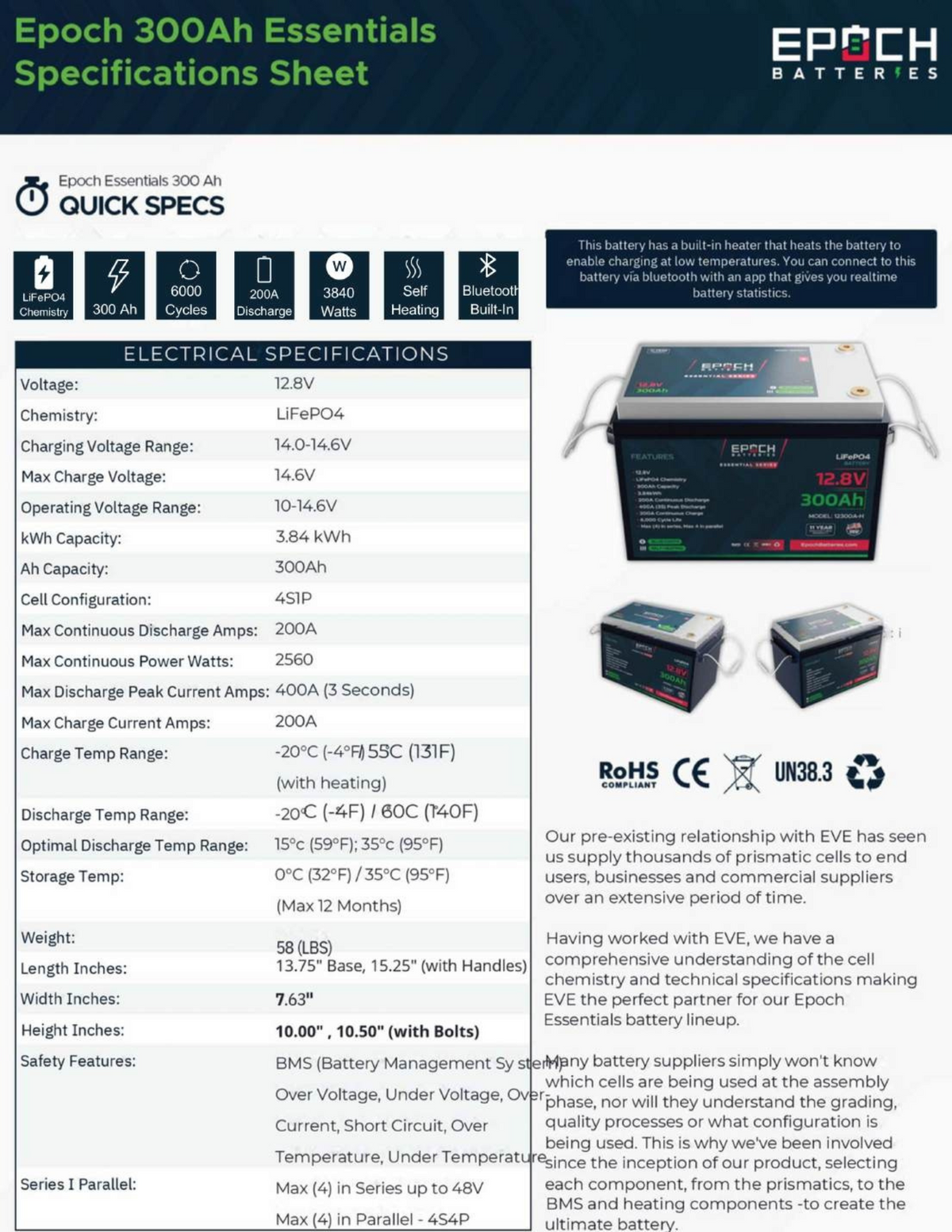 300ah Epoch Battery