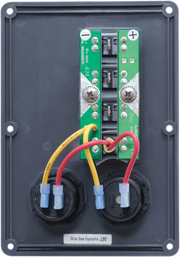 Water-Resistant Circuit Breaker Switch Panel - Camo, 4 pos. + 12 Volt Socket and Dual USB Charger -  Blue Sea Systems