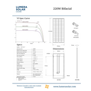 Lumera 220W BiFacial 12V M6 Solar Panel | Canadian Made