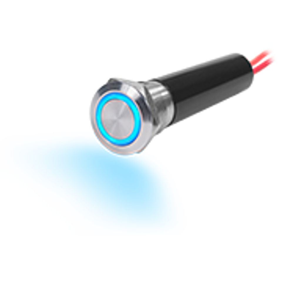 Push Button LED Ring Switch OFF-ON Blue - 20A