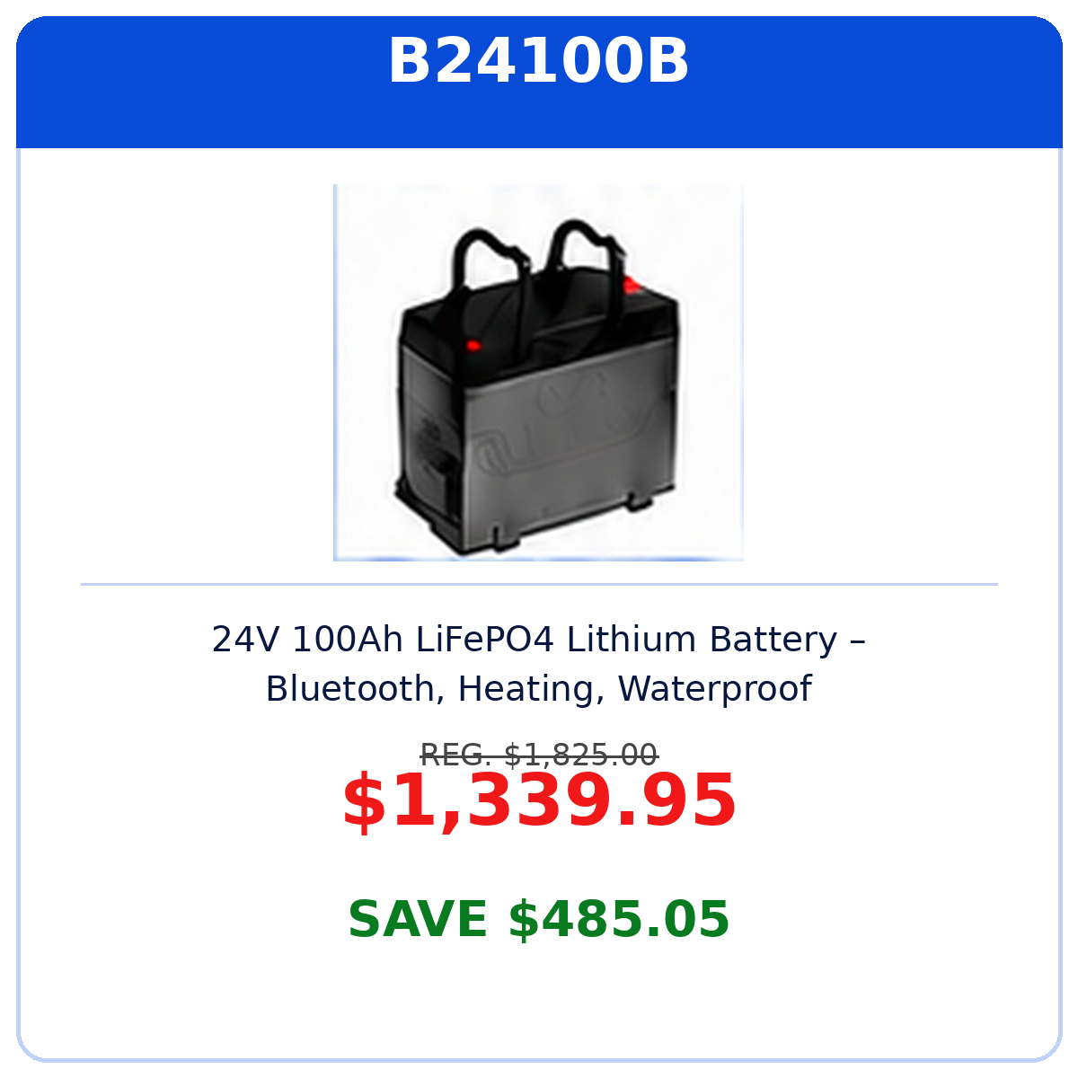 24V 100Ah Epoch Battery