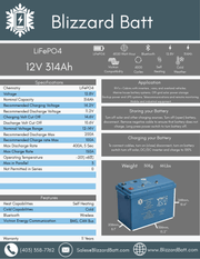 Blizzard Battery 12V 314Ah Lithium