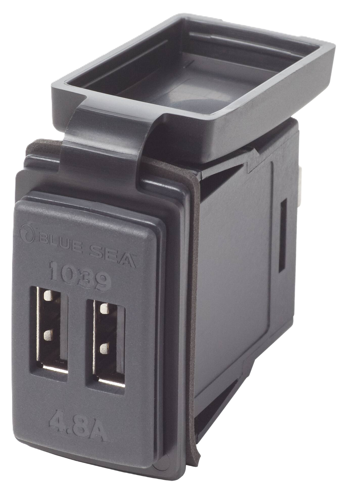 Dual USB Charger; Switch Mount 12-24VDC 4.8A - Blue Sea