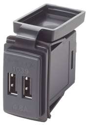Dual USB Charger; Switch Mount 12-24VDC 4.8A - Blue Sea