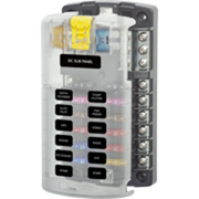ST Blade Fuse Block - 12 Circuits with Negative Bus and Cover - Blue Sea