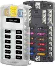 ST Blade Fuse Block - 12 Circuits with Negative Bus and Cover - Blue Sea
