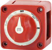 Mini On-Off Battery Switch Disconnect  with Knob, M-Series - RED - Blue Sea