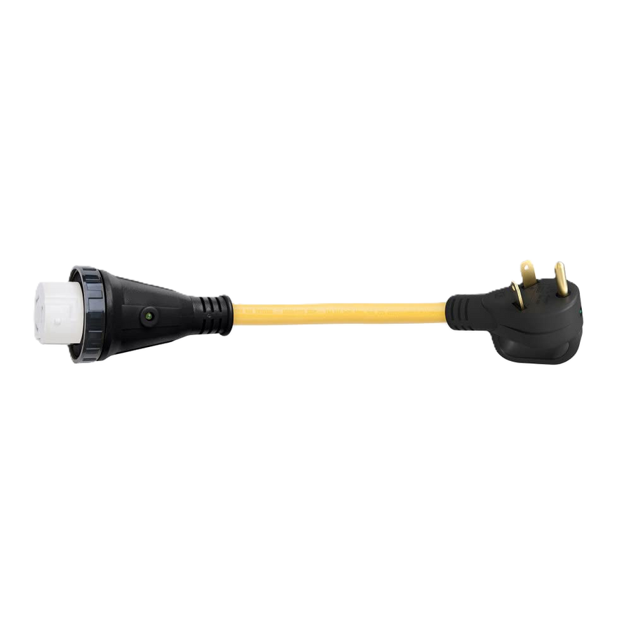 Detach Adapt Cord with Handle, 12” - 30A Male-50A Female