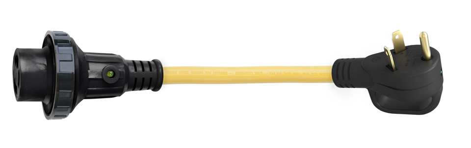 Detach Adapt Cord with Handle, 12” - 30A Male-30A Female