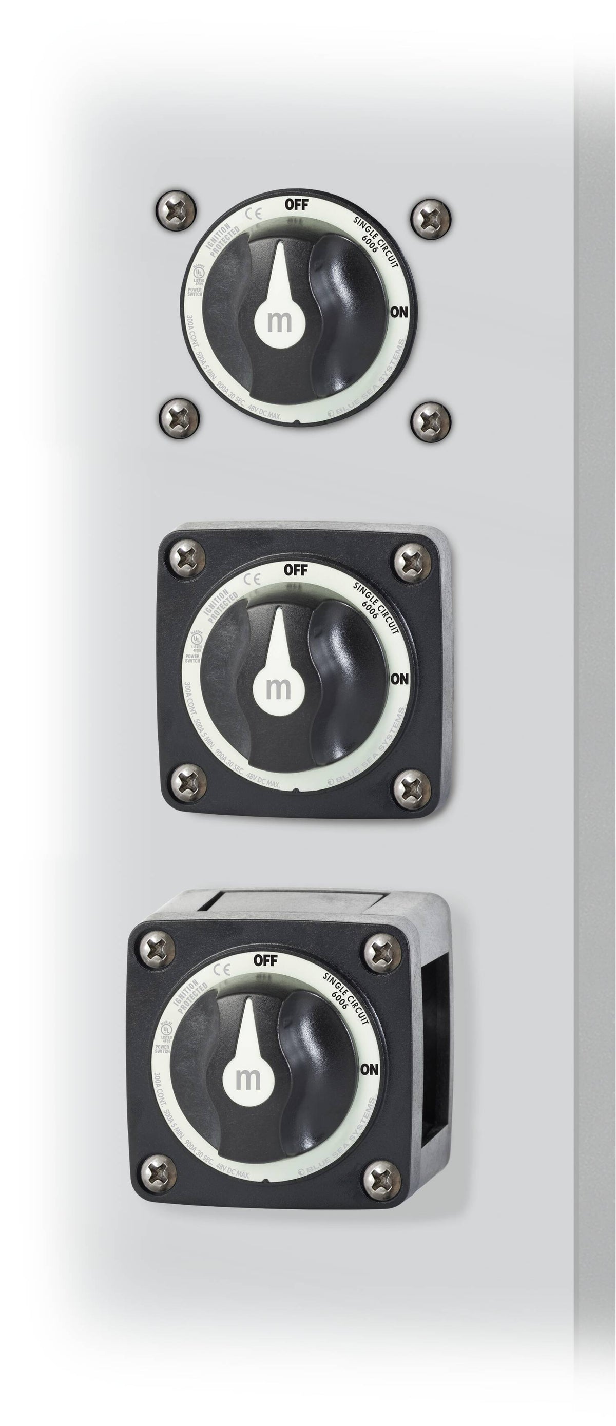 Mini On-Off Battery Switch Disconnect with Knob, M-Series - Black - Blue Sea