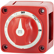 Mini On-Off Battery Switch Disconnect  with Knob, M-Series - RED - Blue Sea