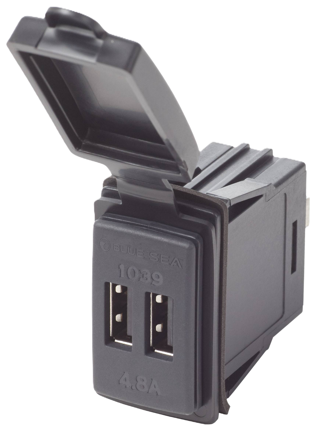 Dual USB Charger; Switch Mount 12-24VDC 4.8A - Blue Sea