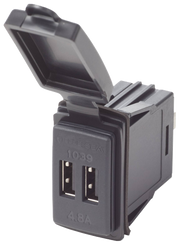 Dual USB Charger; Switch Mount 12-24VDC 4.8A - Blue Sea
