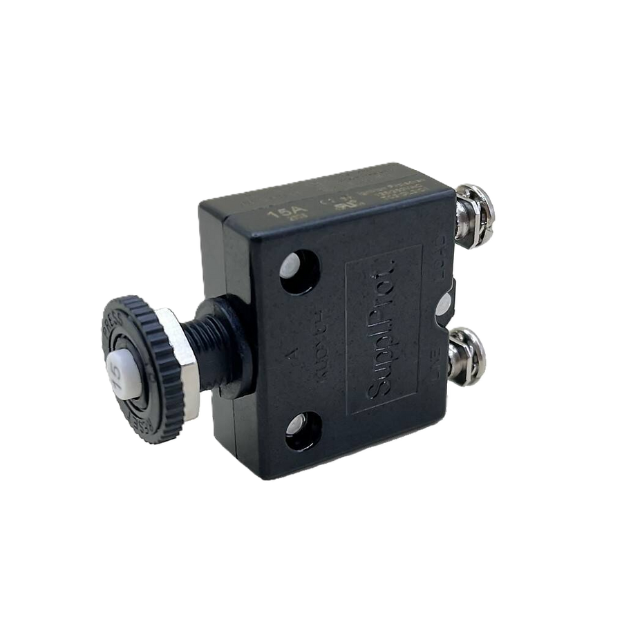 Push Button Reset Only Screw Terminal Circuit Breaker - 15 Amp