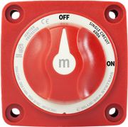 Mini On-Off Battery Switch Disconnect  with Knob, M-Series - RED - Blue Sea
