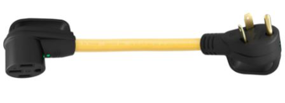 Adapter Cord with Handle, 12” - 30A Male-50A Female