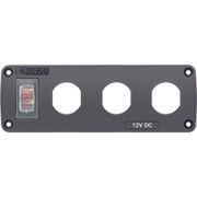 Water-Resistant Accessory Panel - 15A Circuit Breaker, 3x Blank Apertures - Blue Sea
