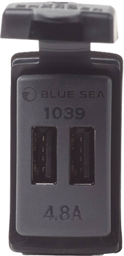Dual USB Charger; Switch Mount 12-24VDC 4.8A - Blue Sea