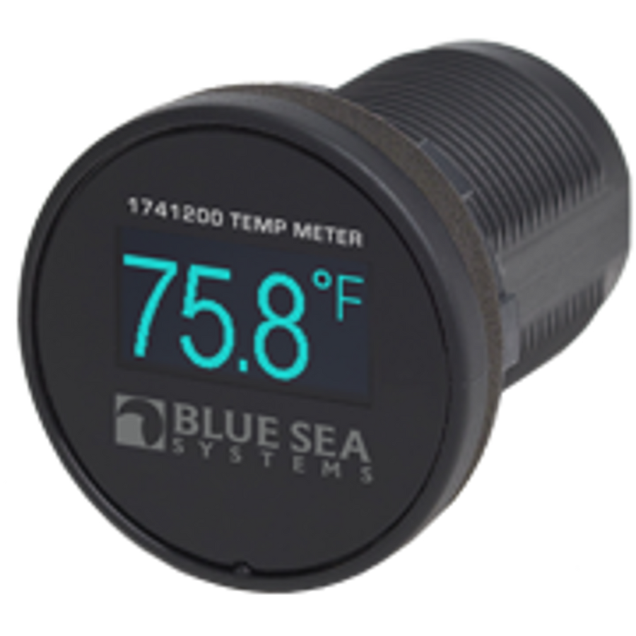 Meter, Mini OLED Temperature Monitor 12/24V DC (Blue) - Blue Sea