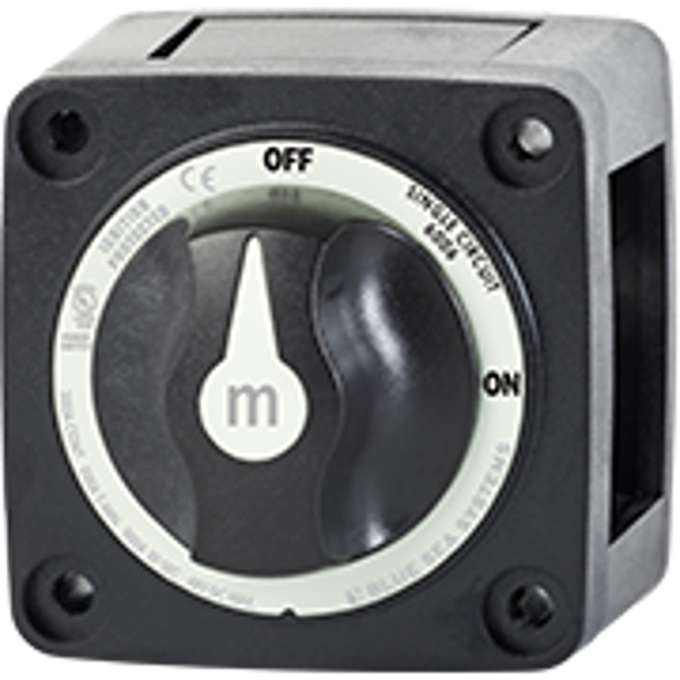 Mini On-Off Battery Switch Disconnect with Knob, M-Series - Black - Blue Sea