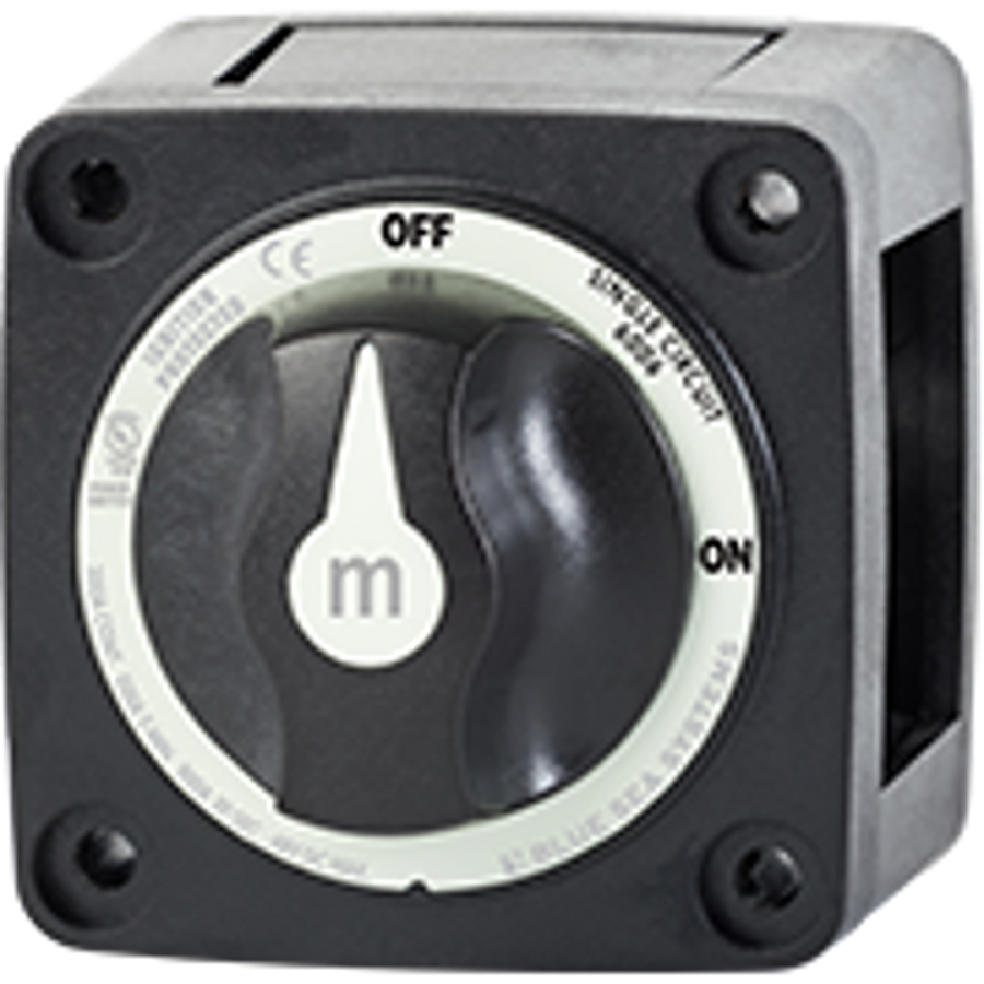 Mini On-Off Battery Switch Disconnect with Knob, M-Series - Black - Blue Sea