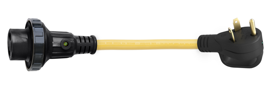 Detach Adapt Cord with Handle, 12” - 30A Male-30A Female
