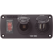Panel USB & SCKT, Water Resistant , Blue Sea
